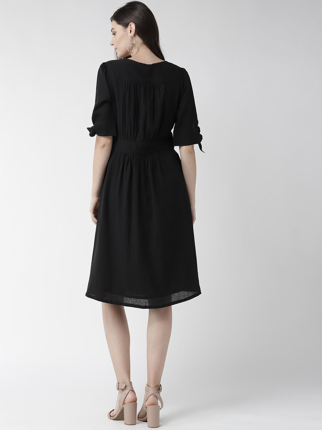 Scoup Black Fitted Waist Dress