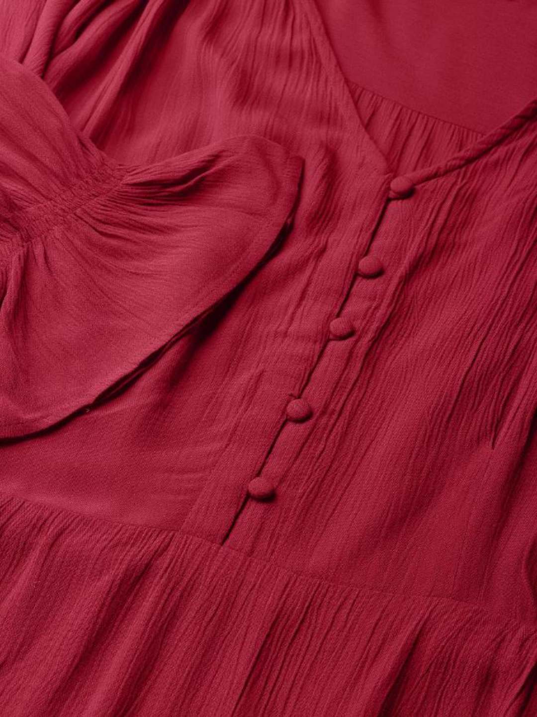 Scoup Rayon Crepe Solid Dress