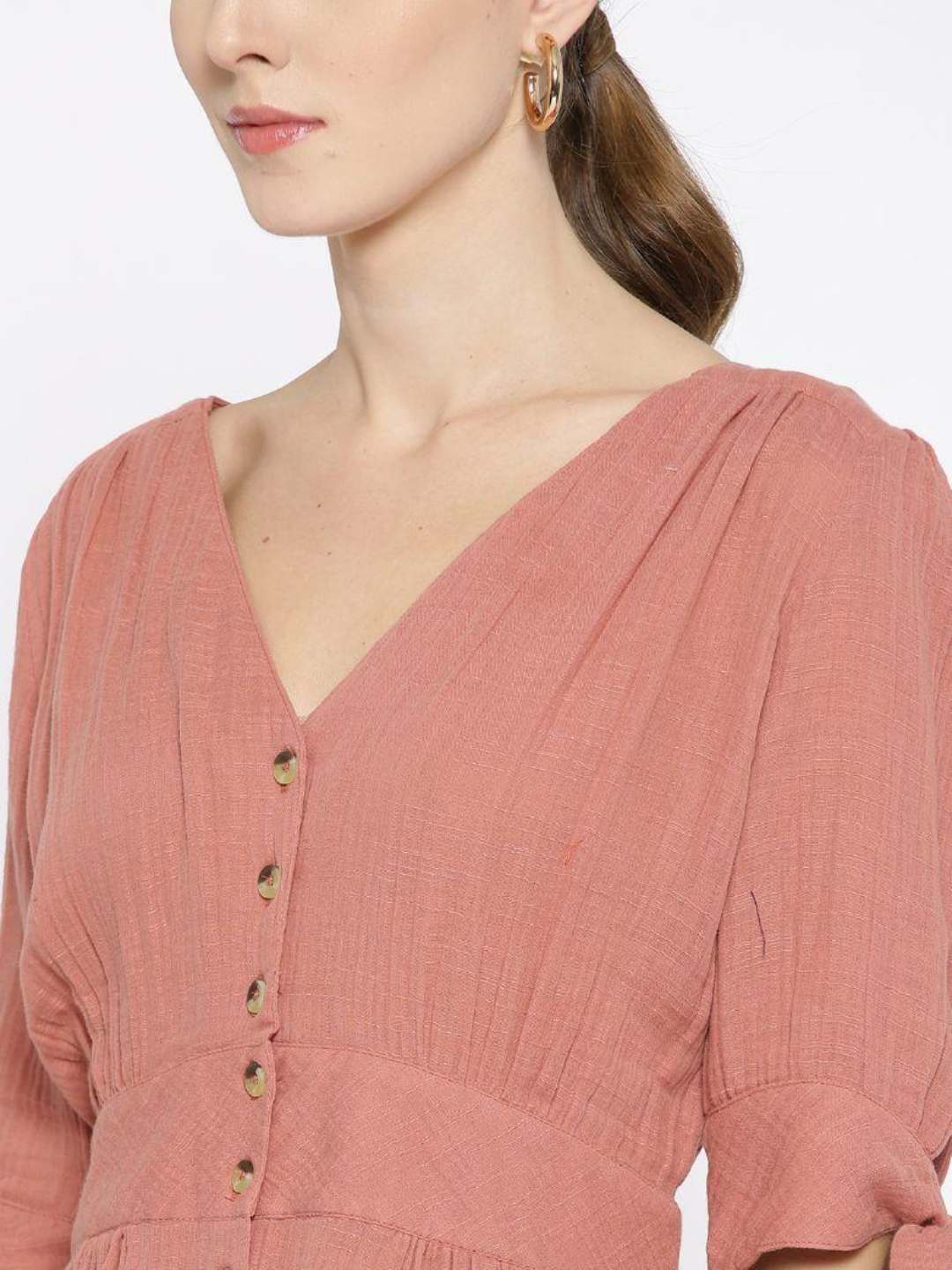 Scoup Pink Solid A-Line Dress