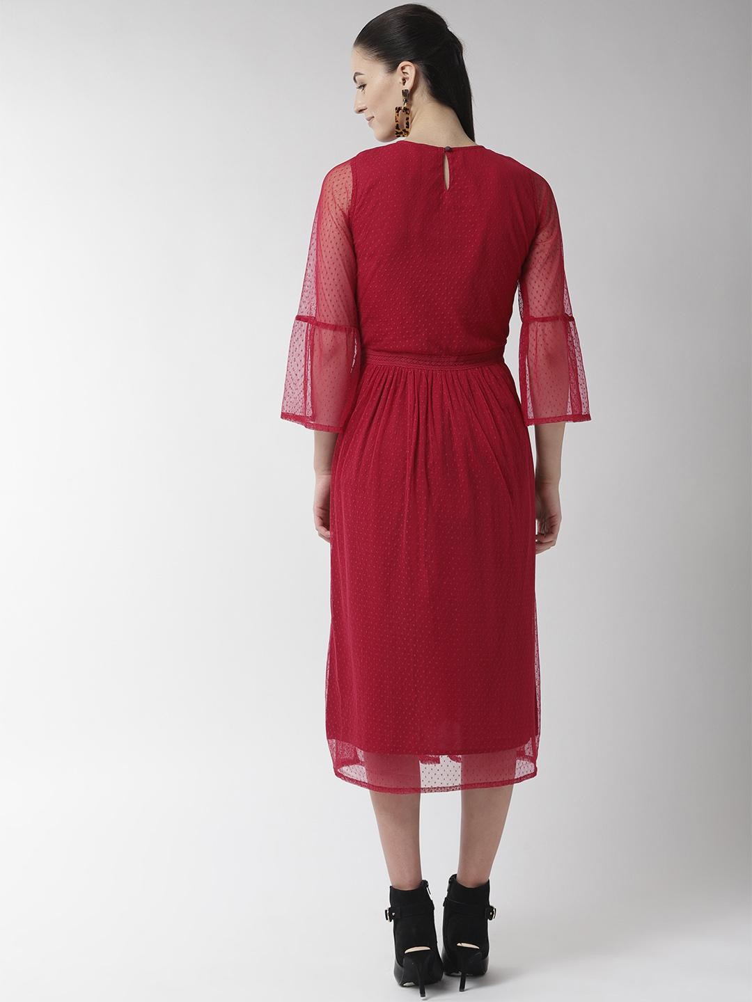 Scoup Buta Mesh Embroidered lace Insert Dress