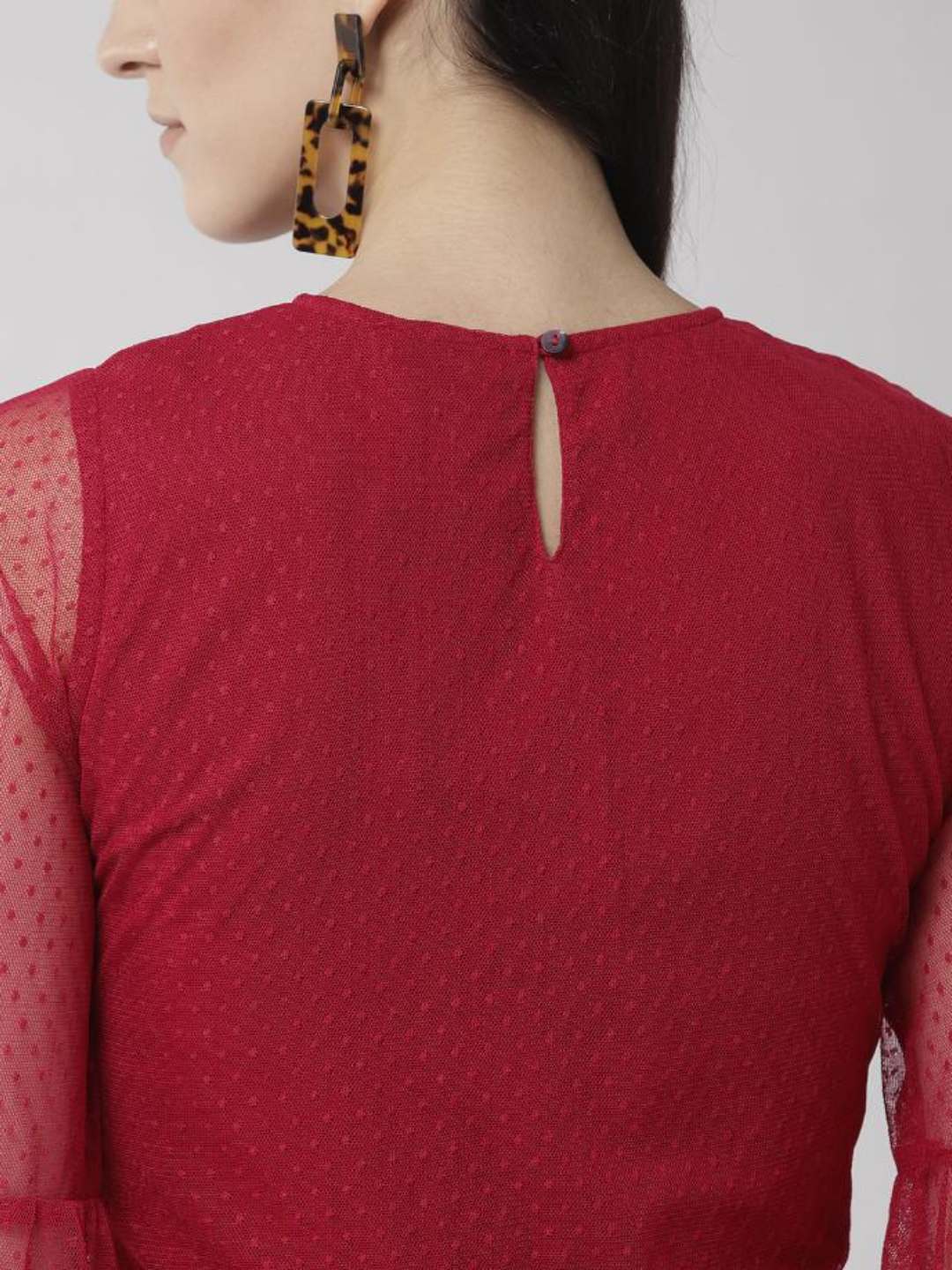 Scoup Buta Mesh Embroidered lace Insert Dress