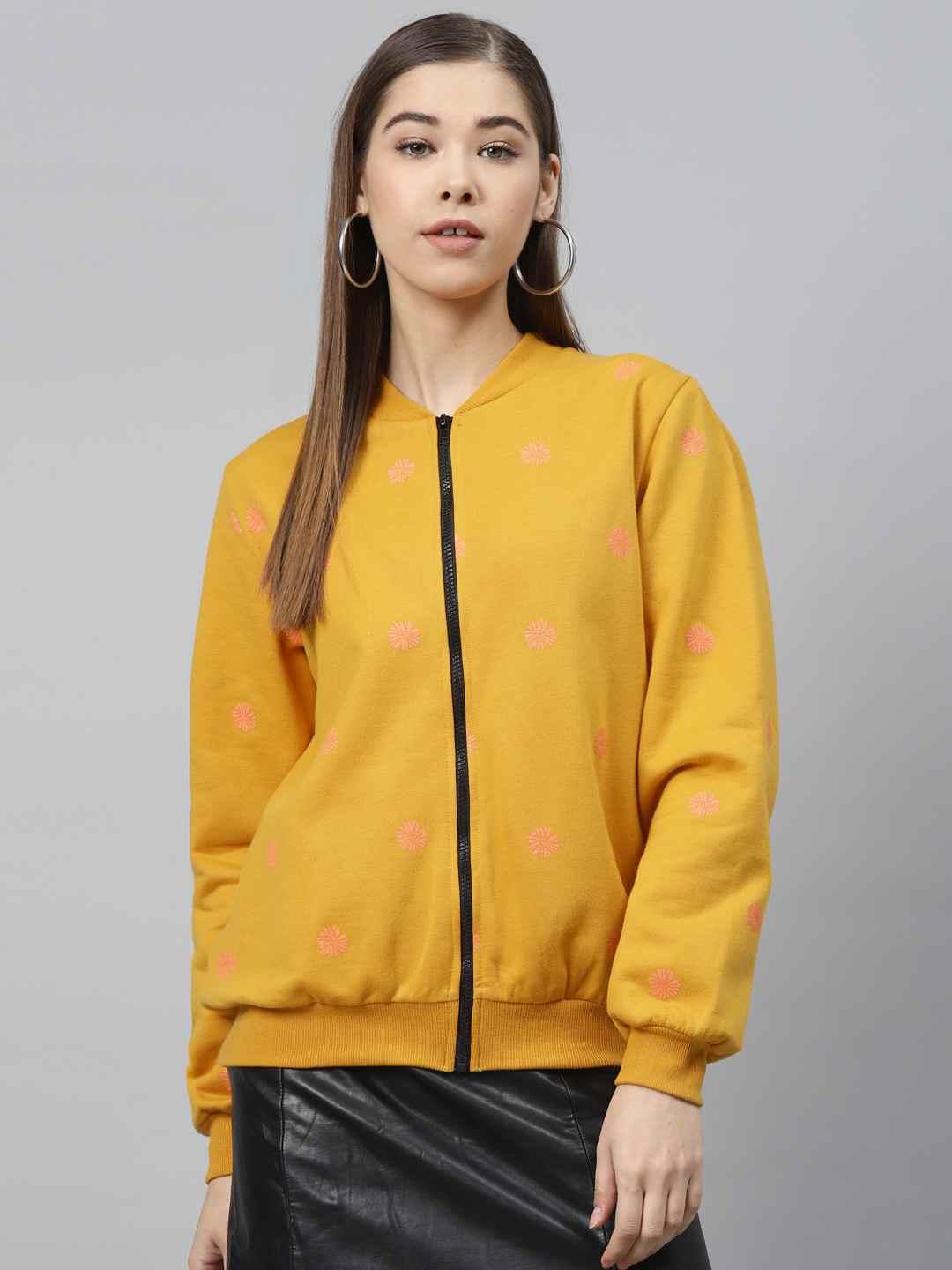 Scoup Front open Printed Fleece Jacket