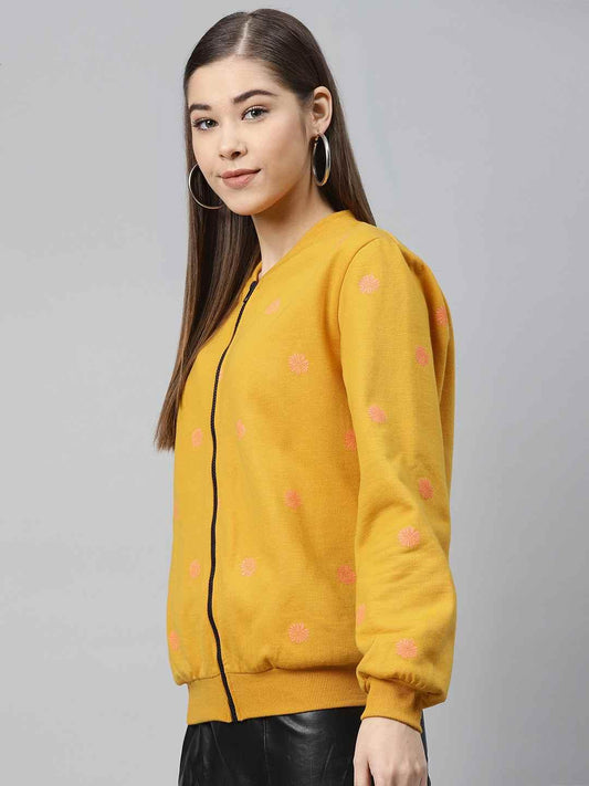 Scoup Front open Printed Fleece Jacket