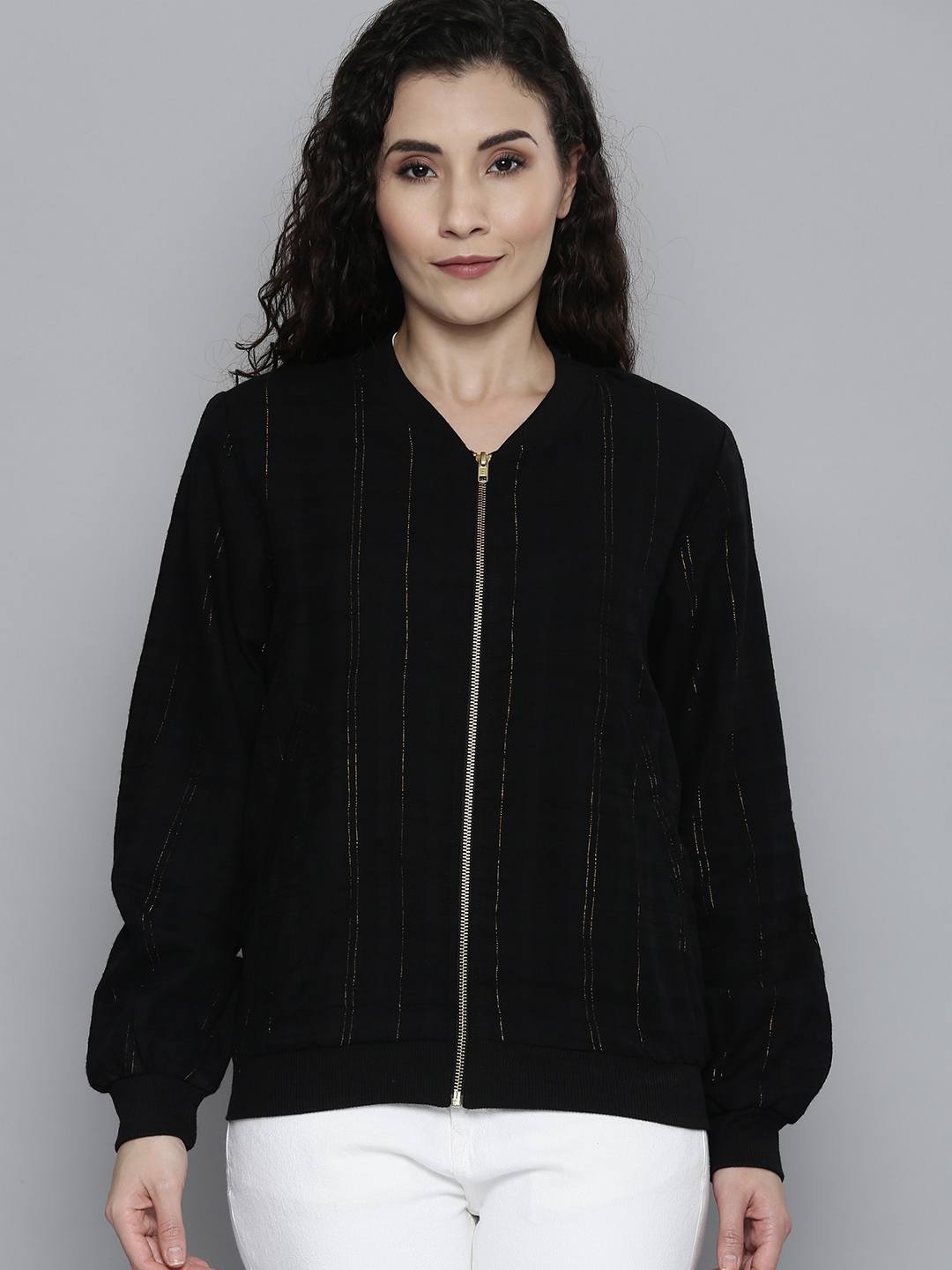 Scoup Textured Cotton Bomber Jacket