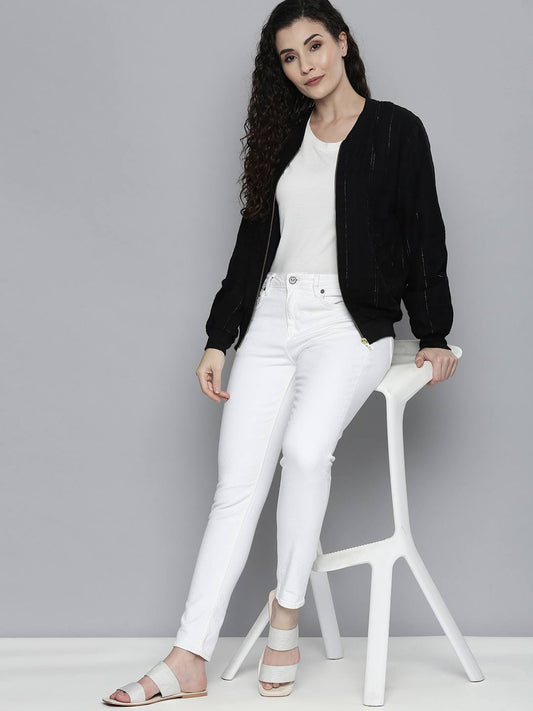 Scoup Textured Cotton Bomber Jacket