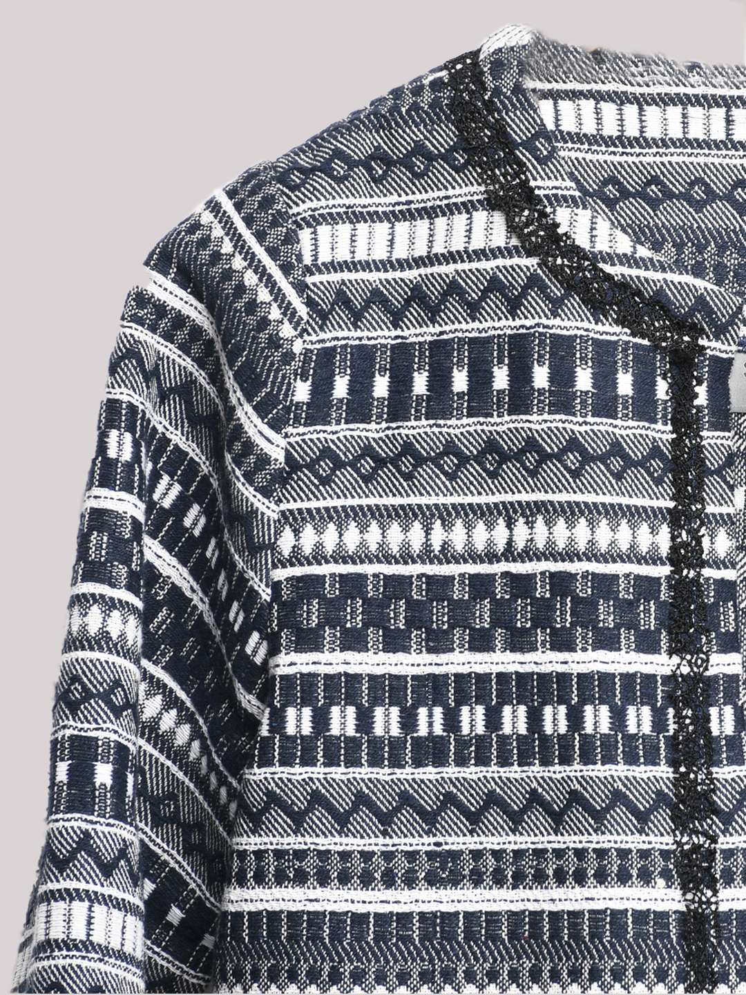 Cotton Jacquard Mid Length Over Coat