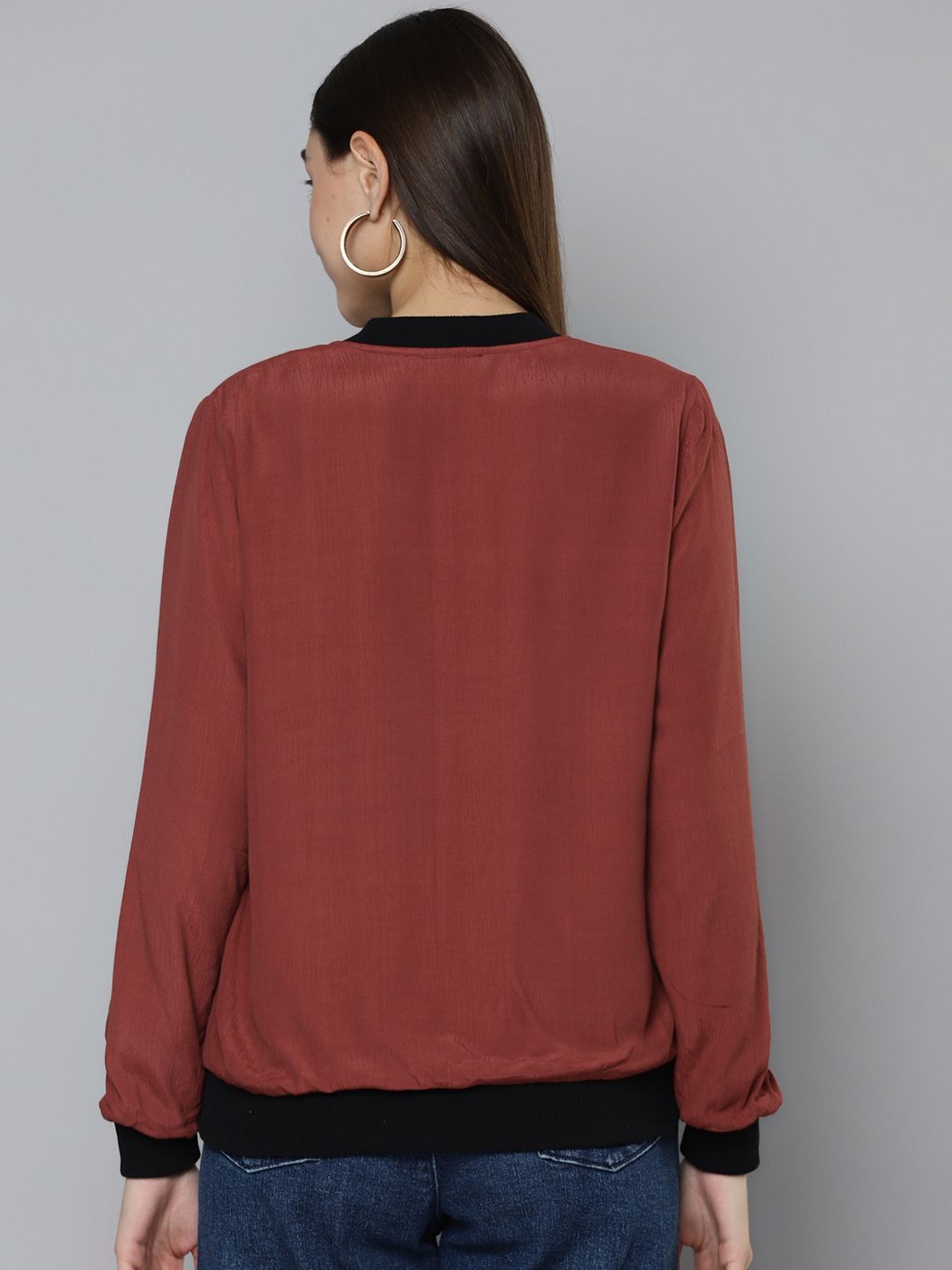 Scoup Rust Embroidered Bomber Jacket