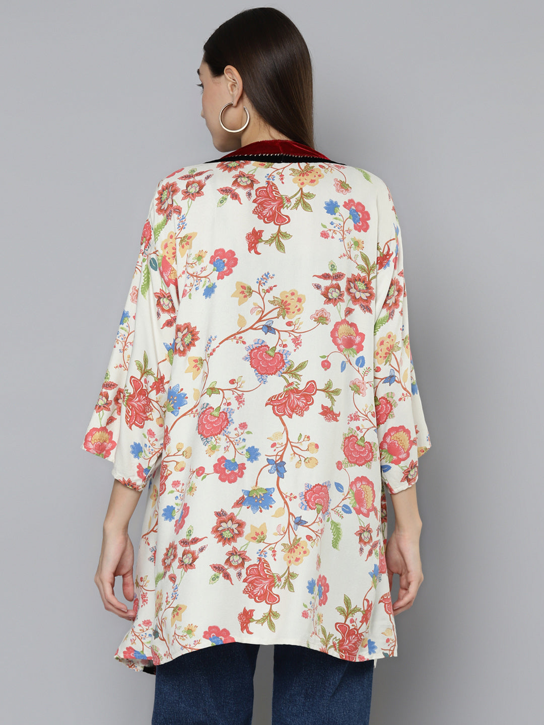 Stylish Printed Embroidered Shrug – Perfect Layering for Any Outfit