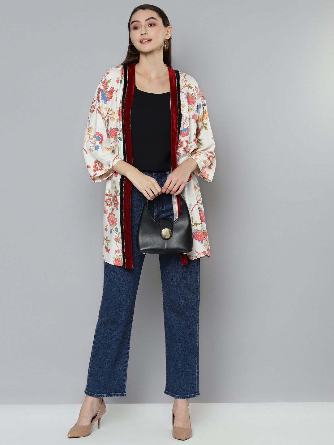 Printed Embroidered Shrug