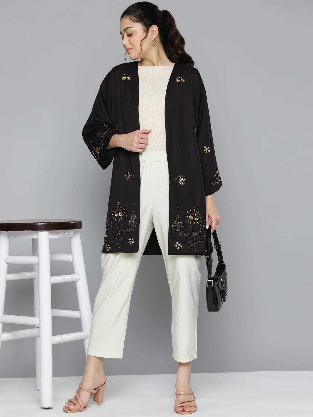 Scoup Embellished black black shrug