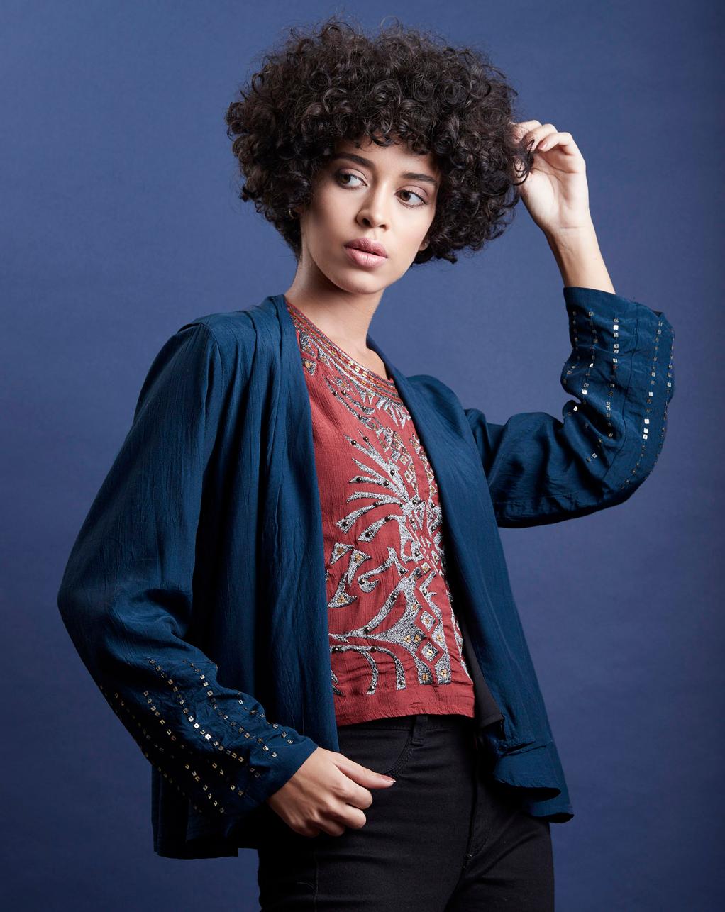 Scoup Embellished Long Sleeve Blazer