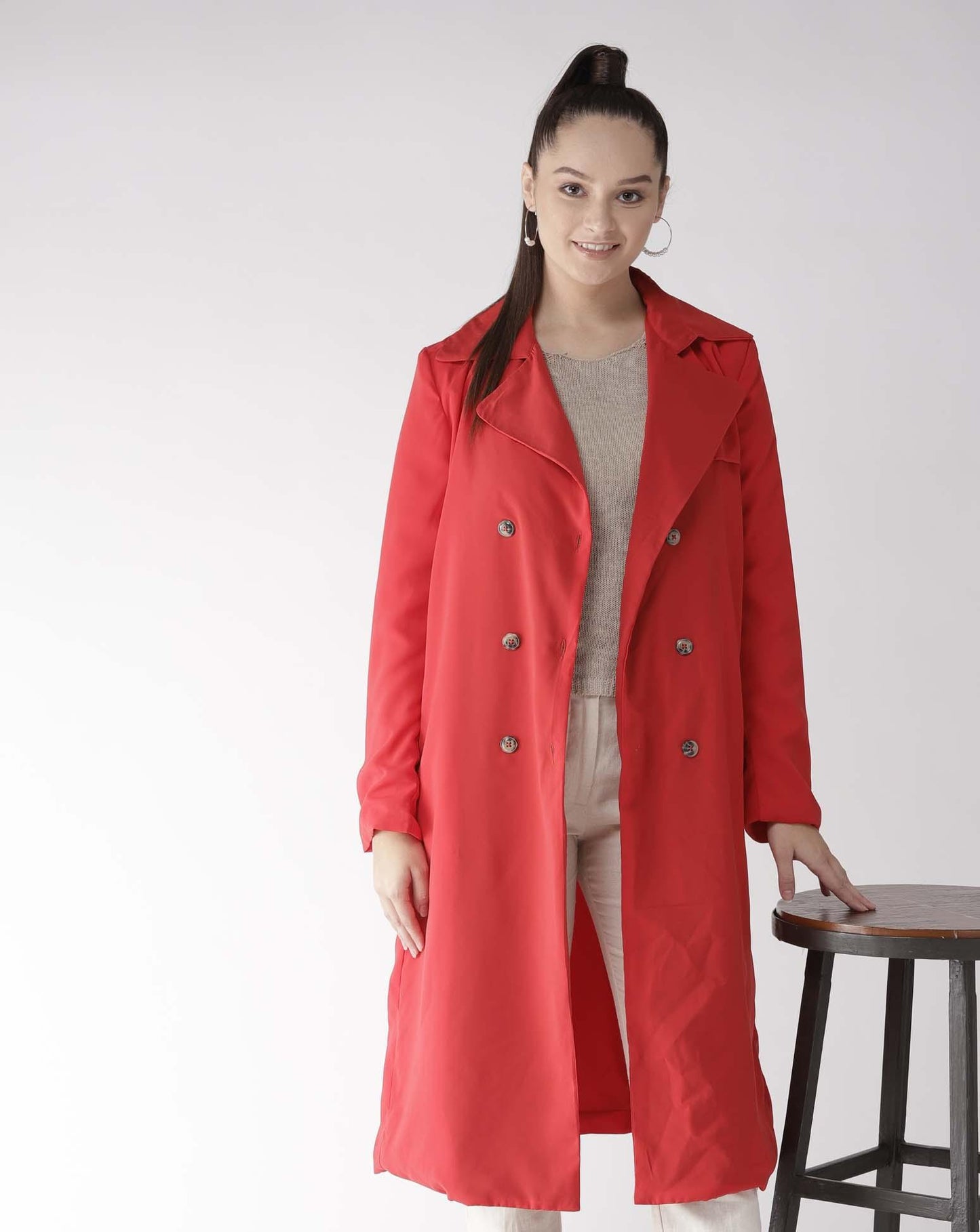 Scoup Red Front opened Over Coat