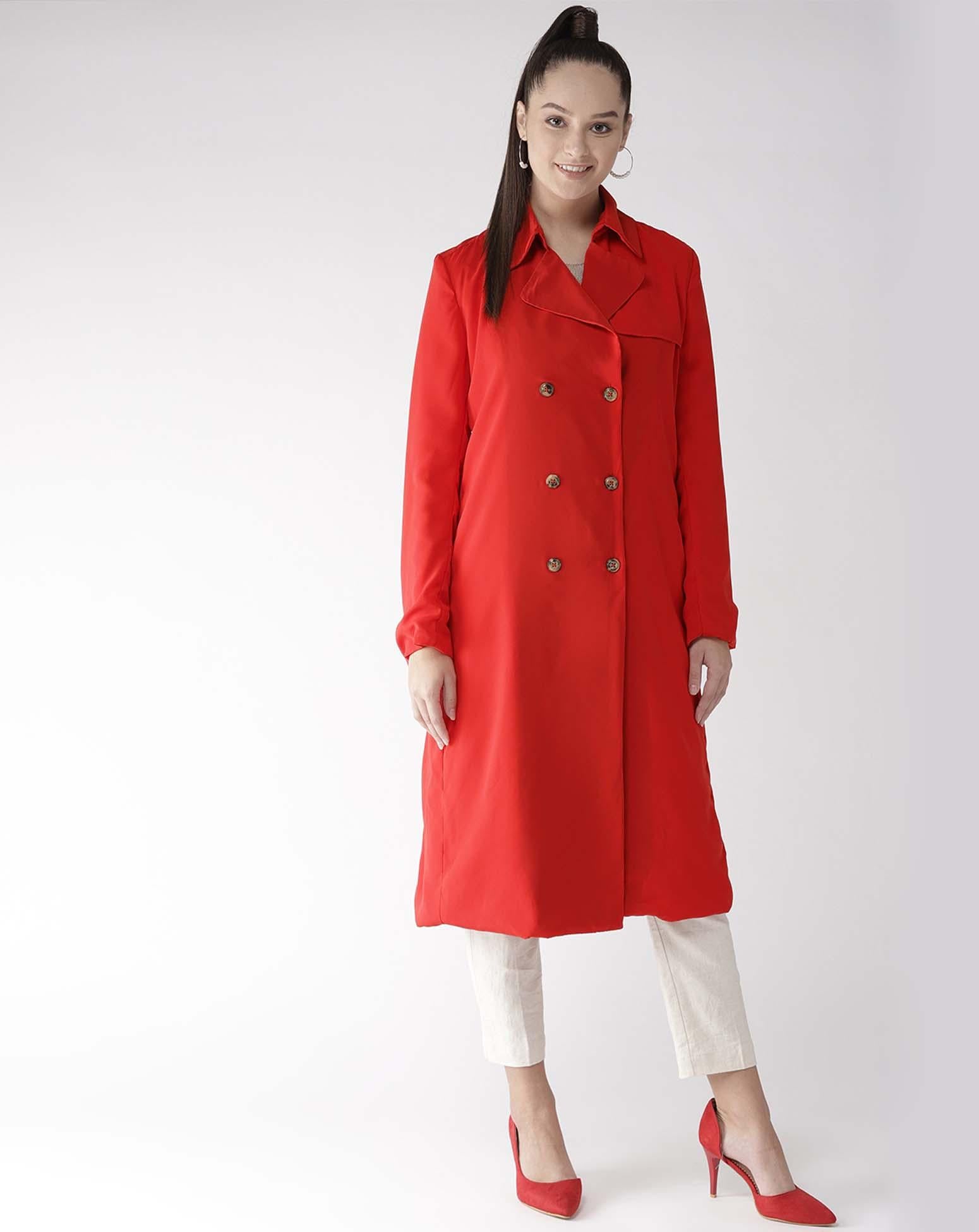 Scoup Red Front opened Over Coat