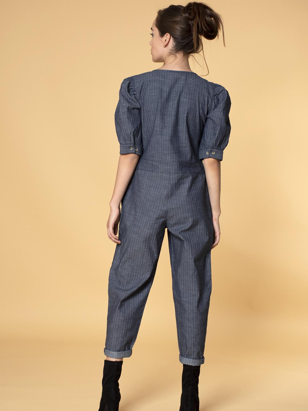 Scoup Textured Denim Jumpsuit