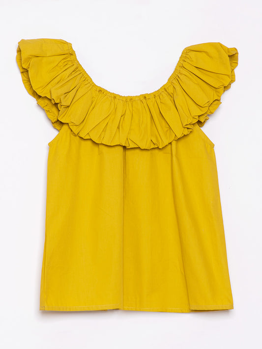 Scoup Off-shoulder Poplin Top