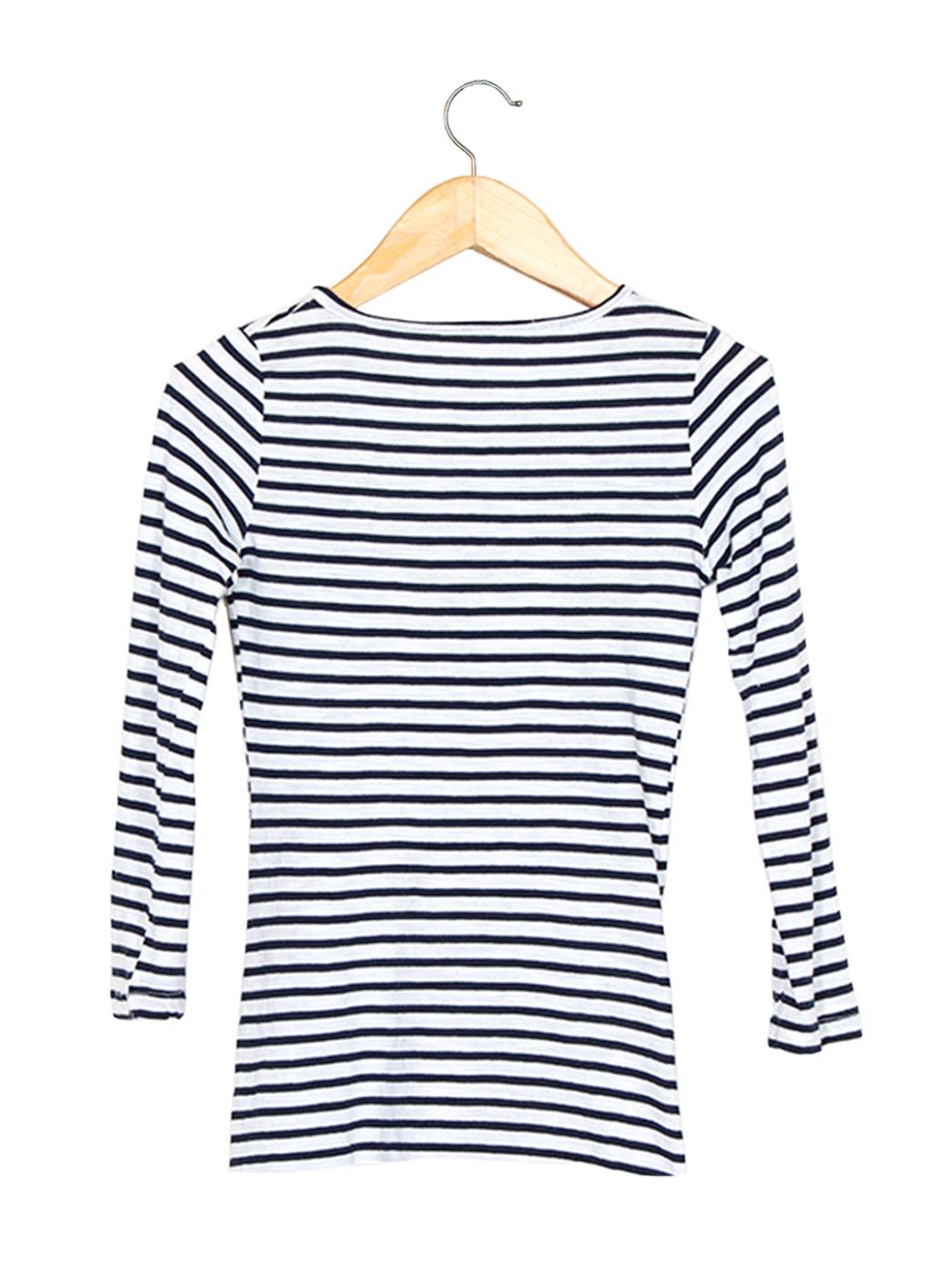 Blue & White Embroidered Stripe Dress