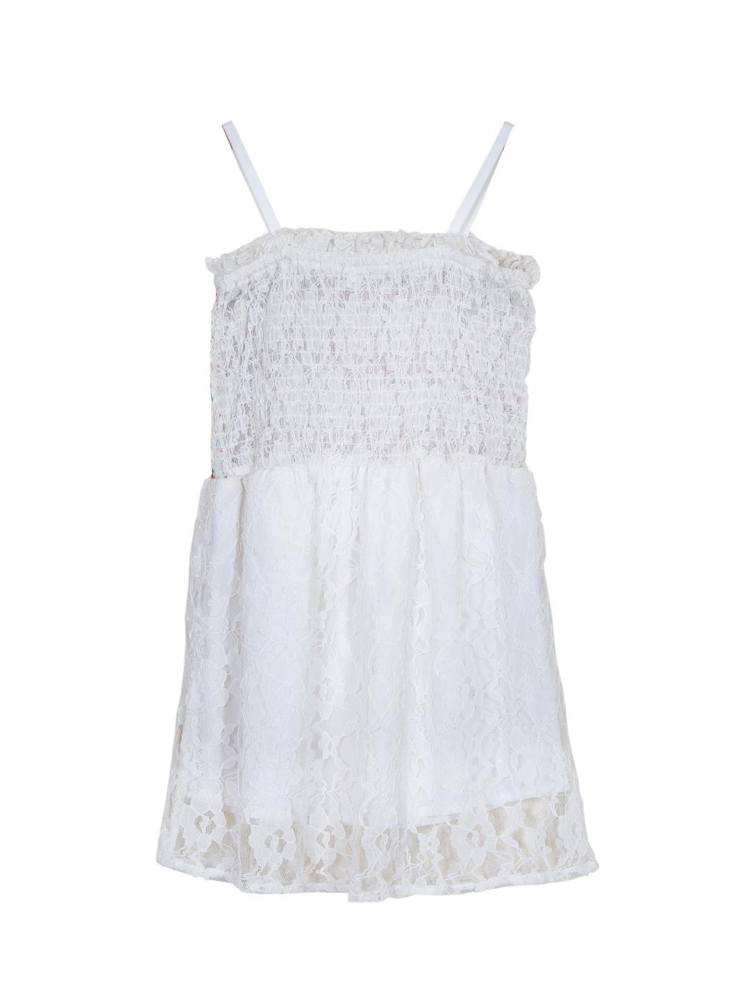 Scoup Multicolor Embroidered Strappy Lace Dress