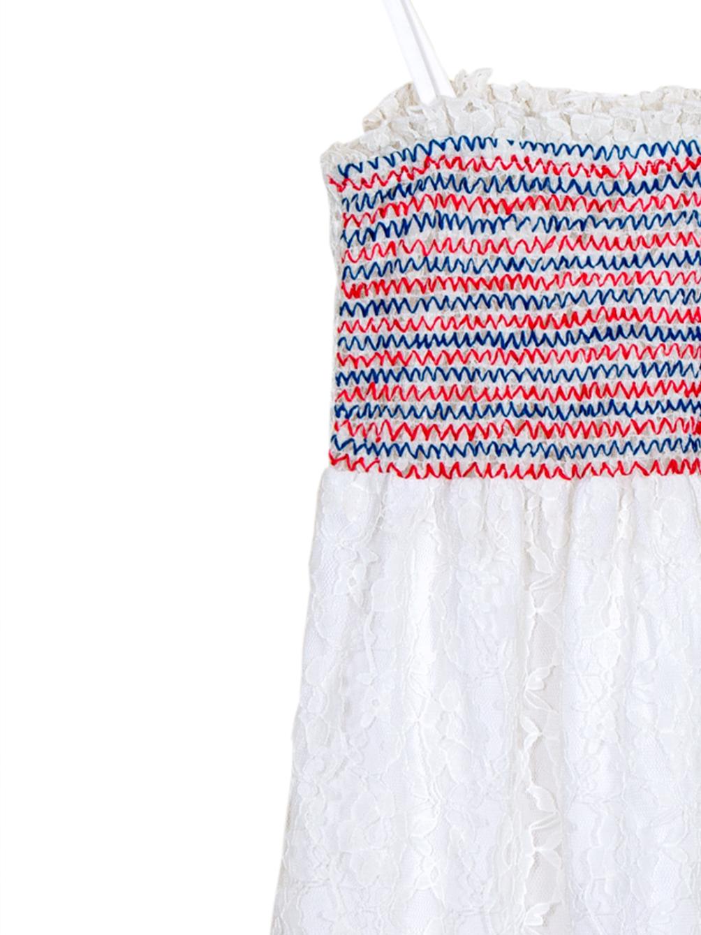 Scoup Multicolor Embroidered Strappy Lace Dress