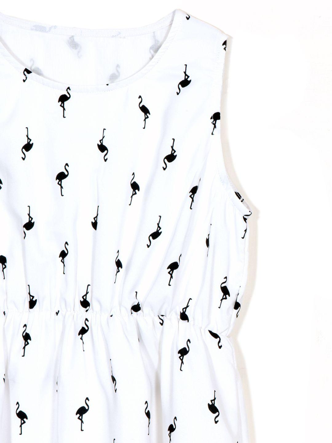 Flamingo Print sleeveless & Flare Dress