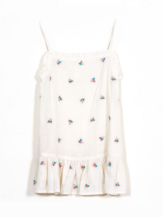 Floral Embroidered Strappy Dress