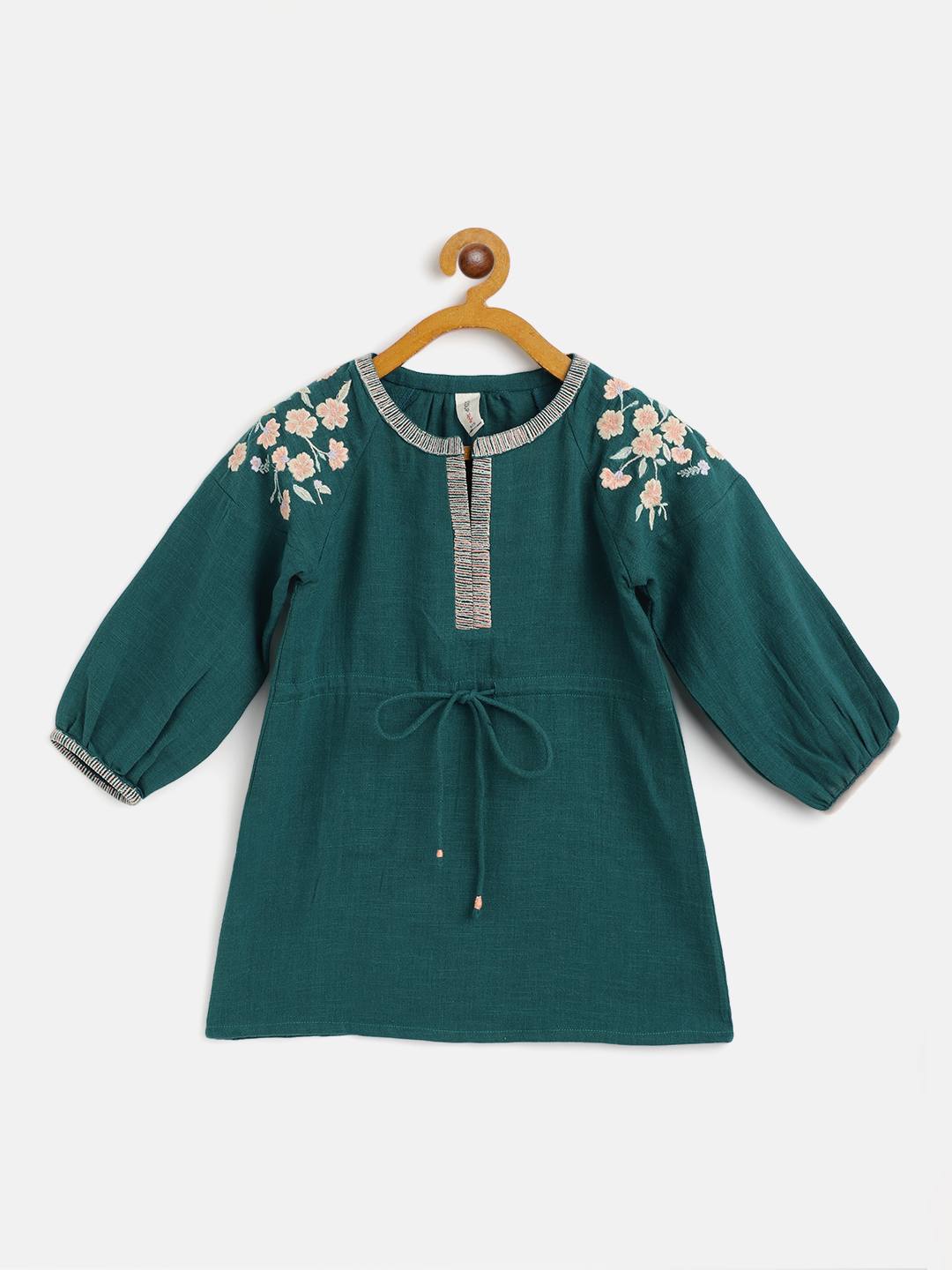 Scoup Green Embroidered boho dress