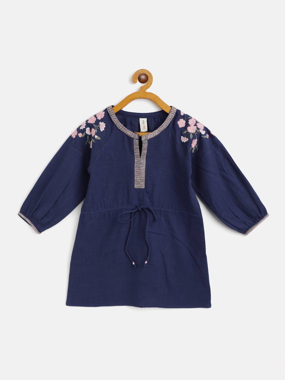 Scoup Navy blue Embroidered boho dress