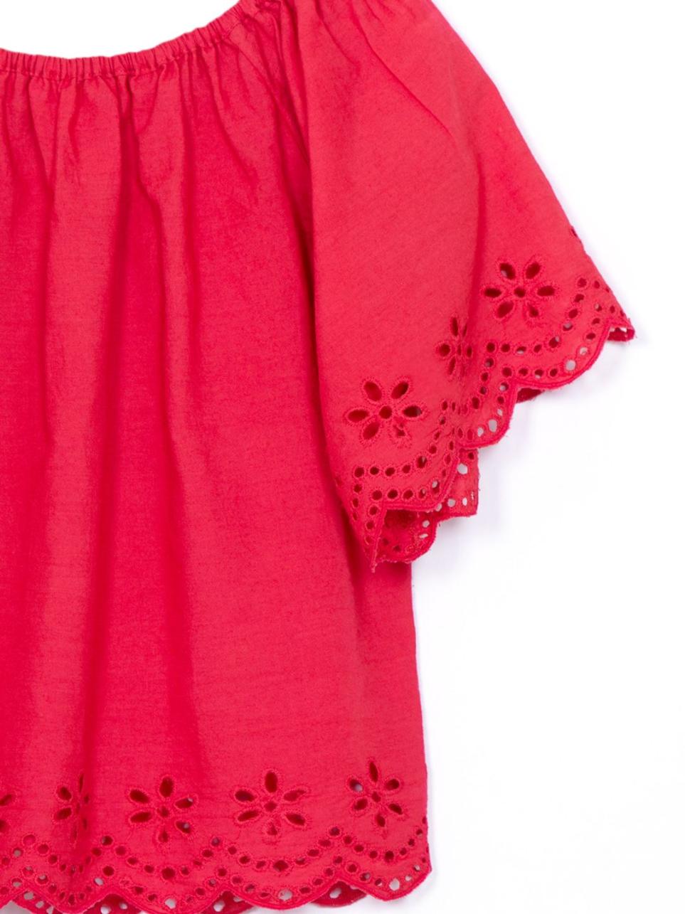 Cotton Schiffli Off-shoulder Top
