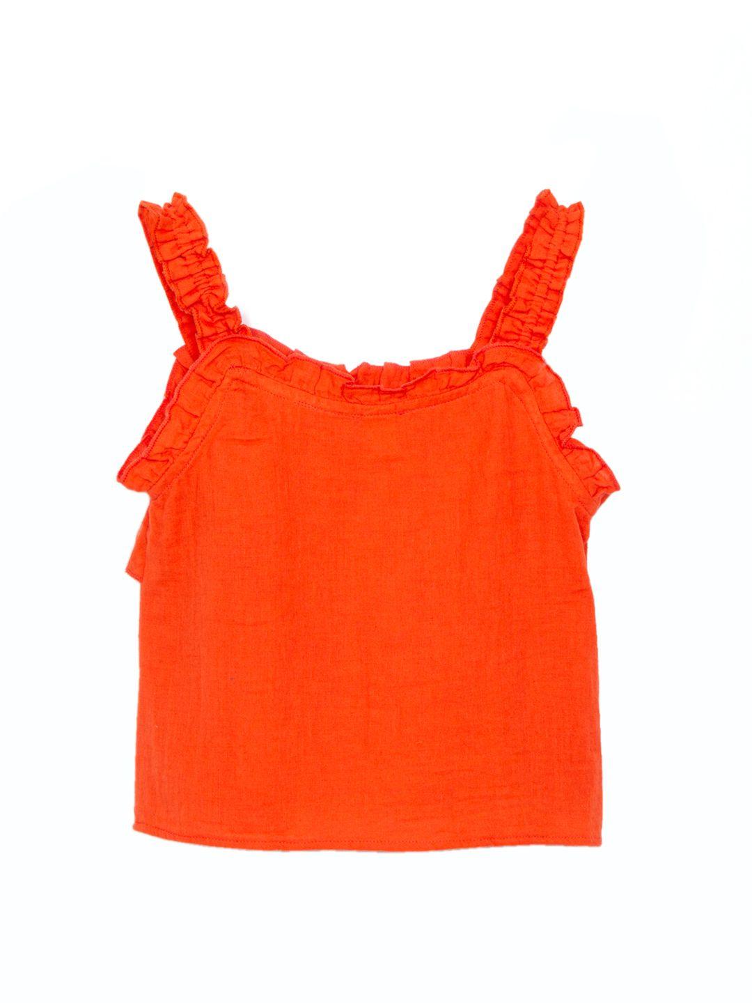Scoup Cotton Embellished Cami top with frill detail