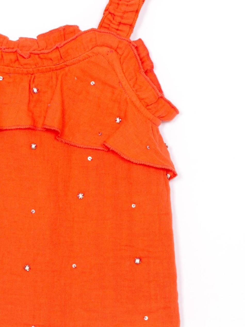 Scoup Cotton Embellished Cami top with frill detail