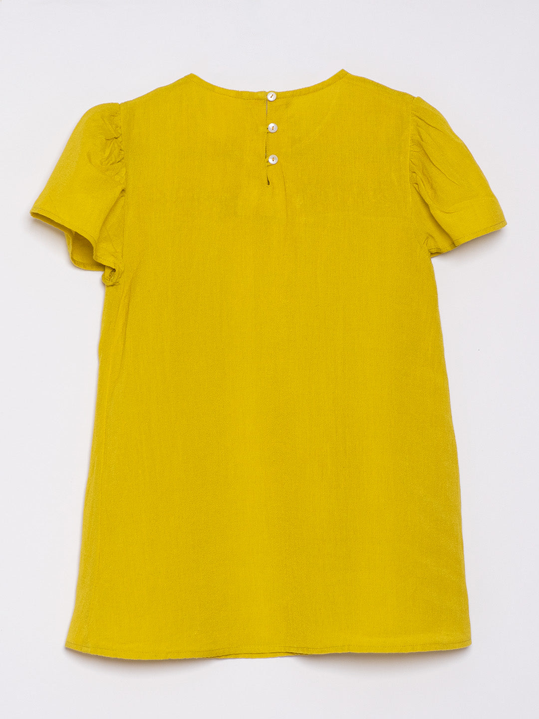Scoup Yoke Embroidered yellow top