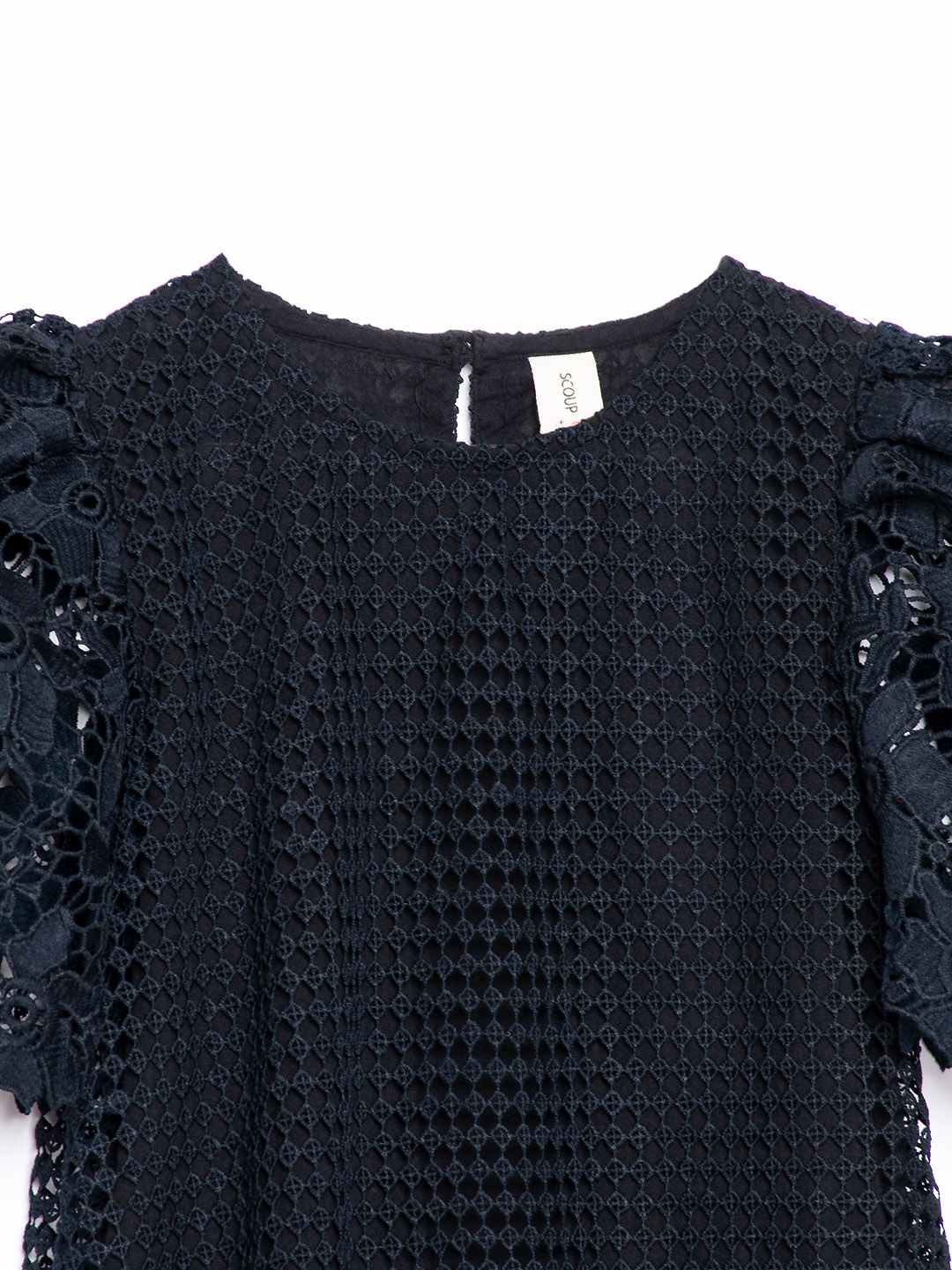 Scoup Puff Sleeve Lace Party Dress