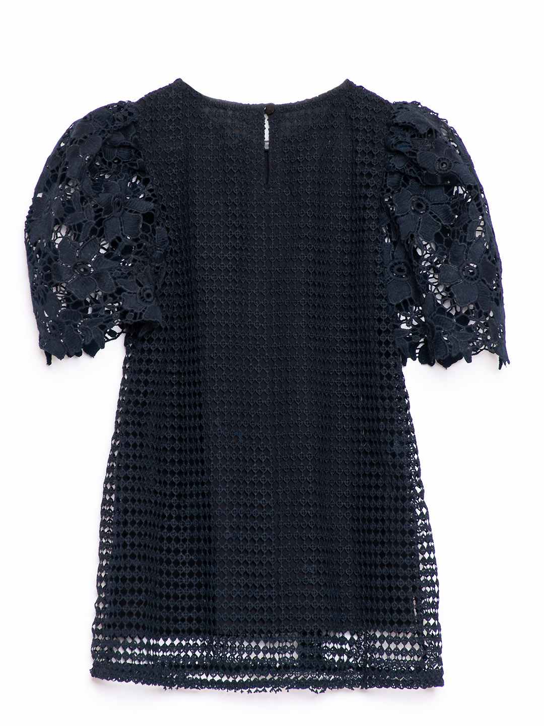 Scoup Puff Sleeve Lace Party Dress