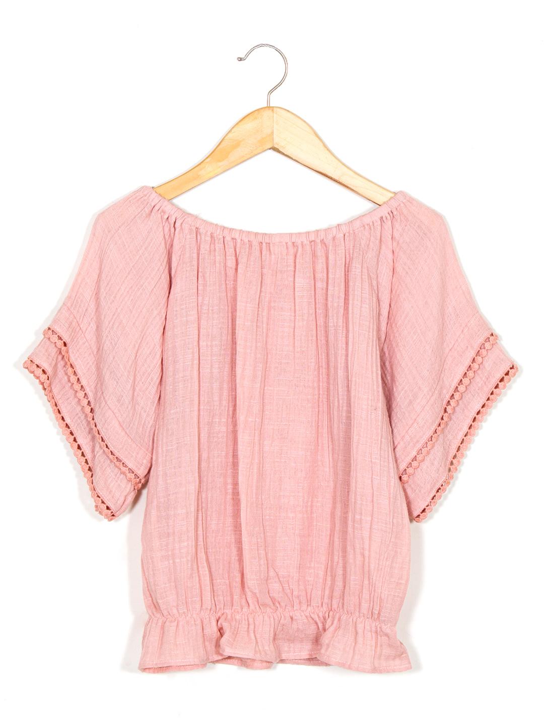 Scoup Pink Off-Shoulder Top