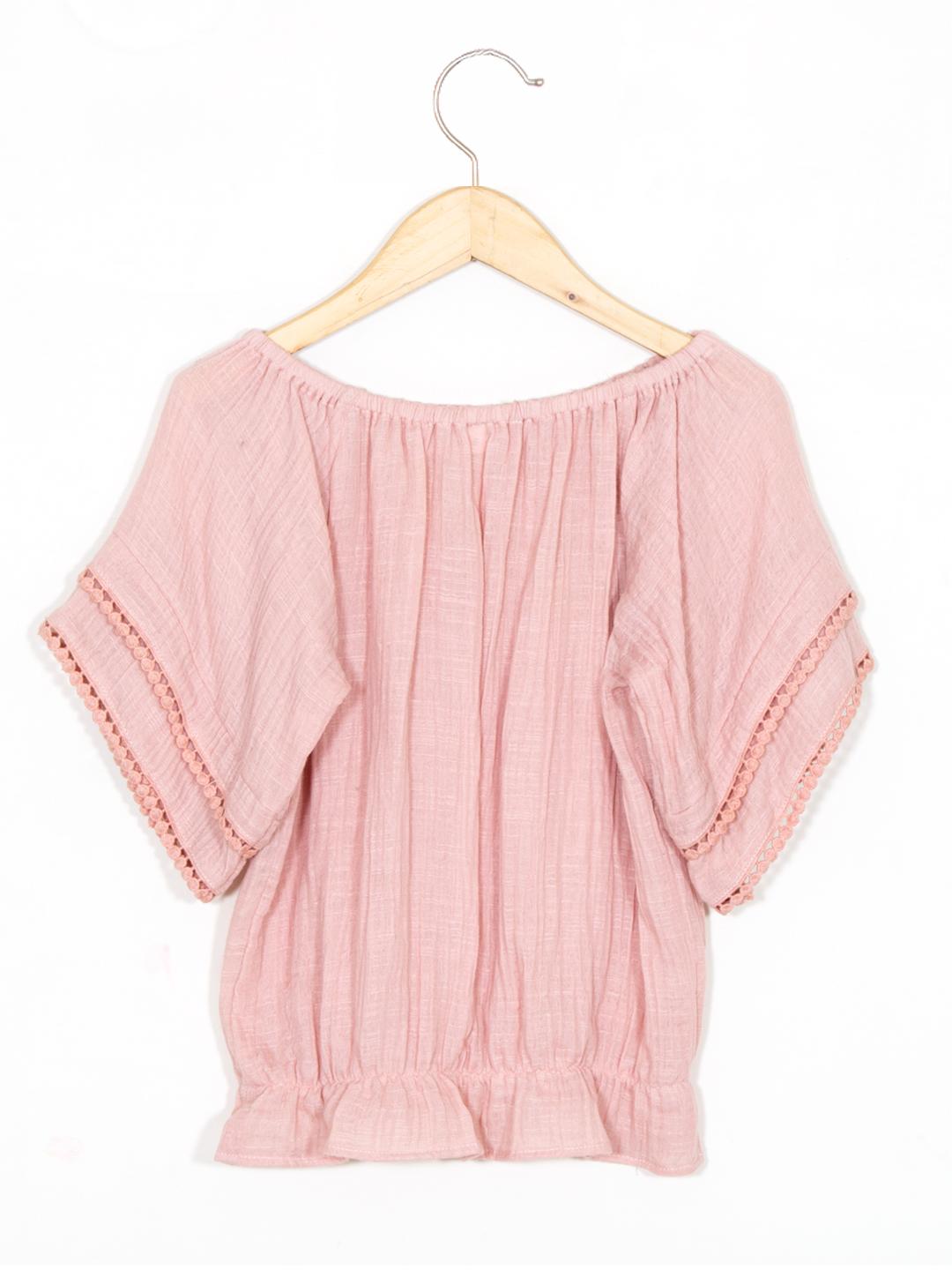 Scoup Pink Off-Shoulder Top