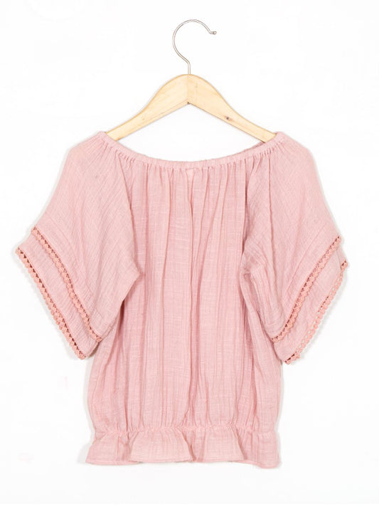 Scoup Pink Off-Shoulder Top
