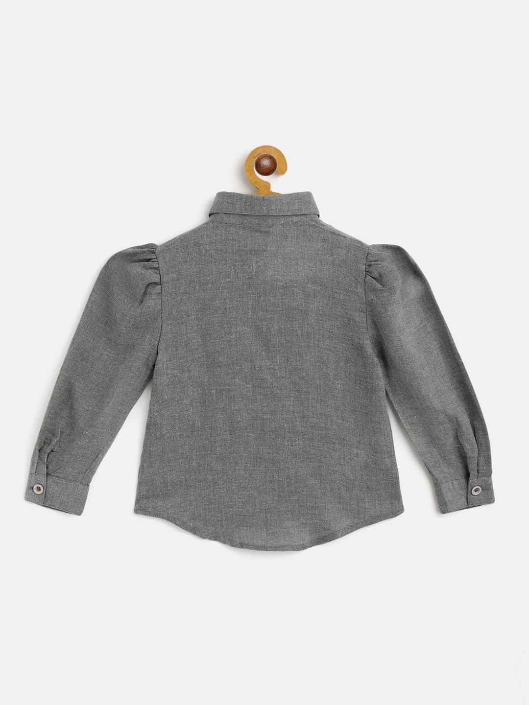 Grey Embroidered Shirt Tunic