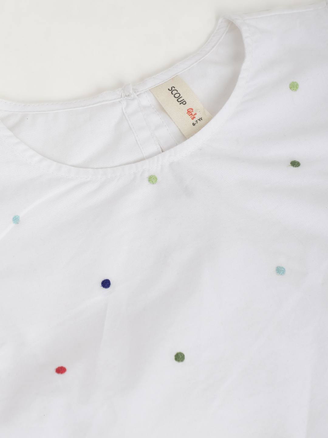 Scoup Dot Embroidered Poplin Top