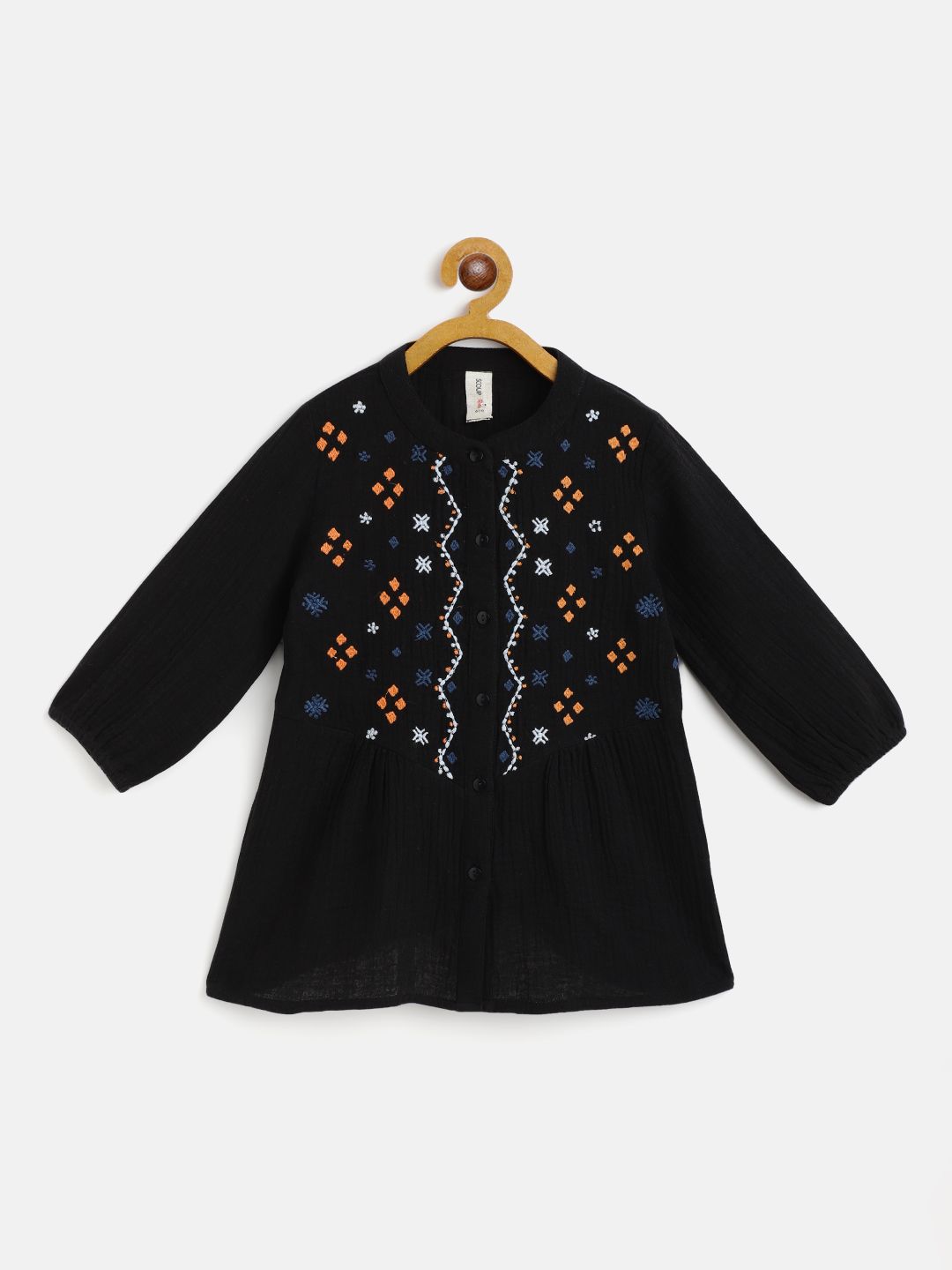 Scoup Yoke Embroidered Top