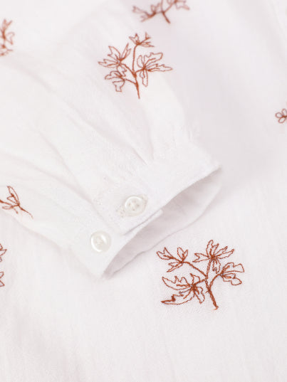 Scoup White embroidered cotton shirt