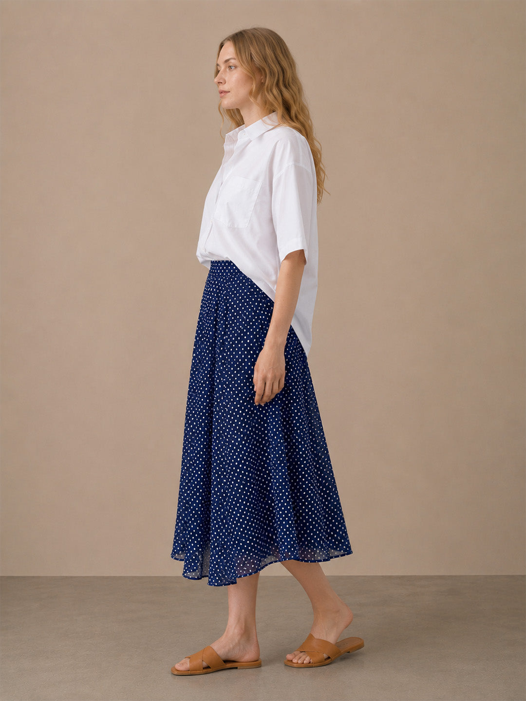 Blue Polka Dot Skirt