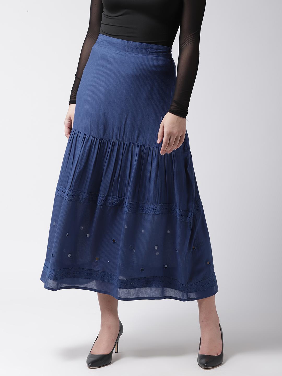 Embroidered Lace Insert Skirt