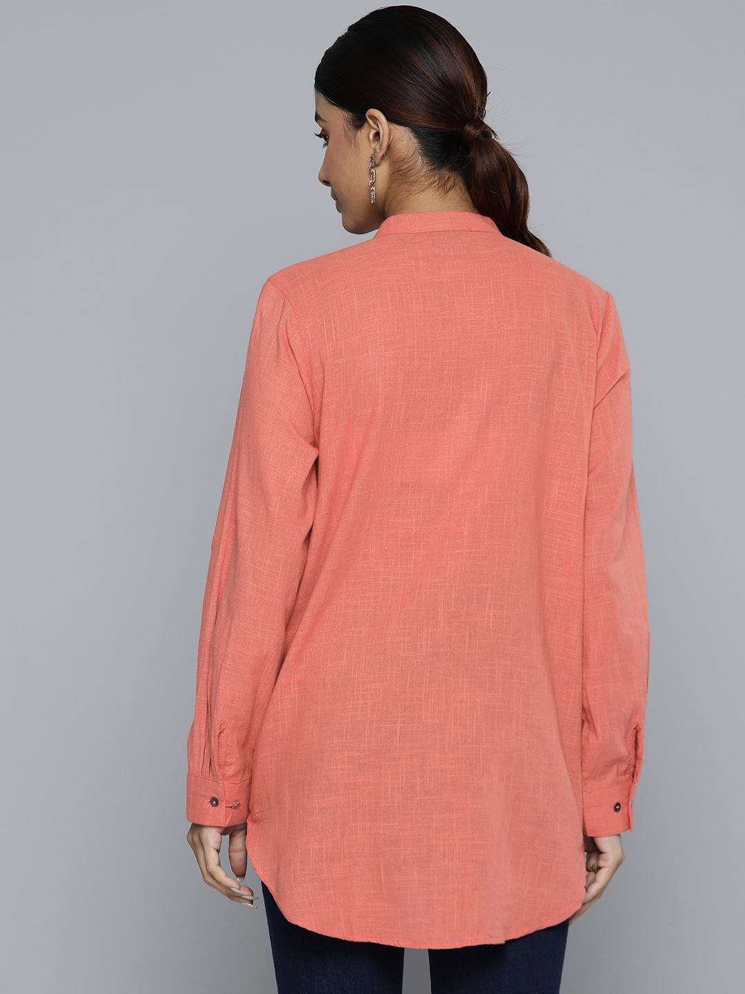 Scoup coral-pleated-frill-top-with-front-button-opening
