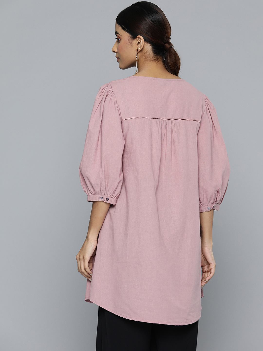Scoup purple-applique-and-lace-detail-embroidered-tunic