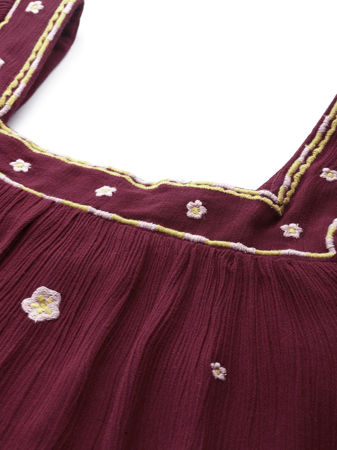 Scoup square-neckline-maroon-embroidered-crop-top
