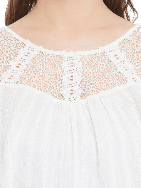 White cotton lace top