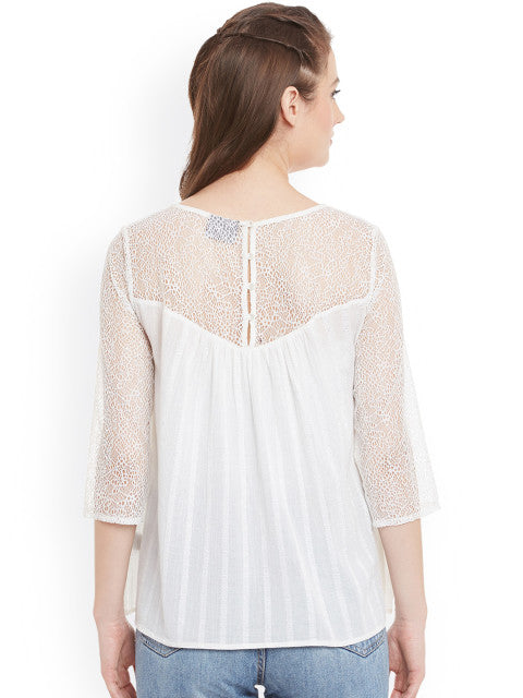 White cotton lace top