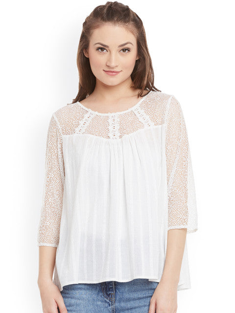 White cotton lace top