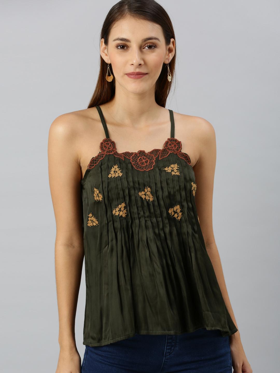 Green Satin Cami