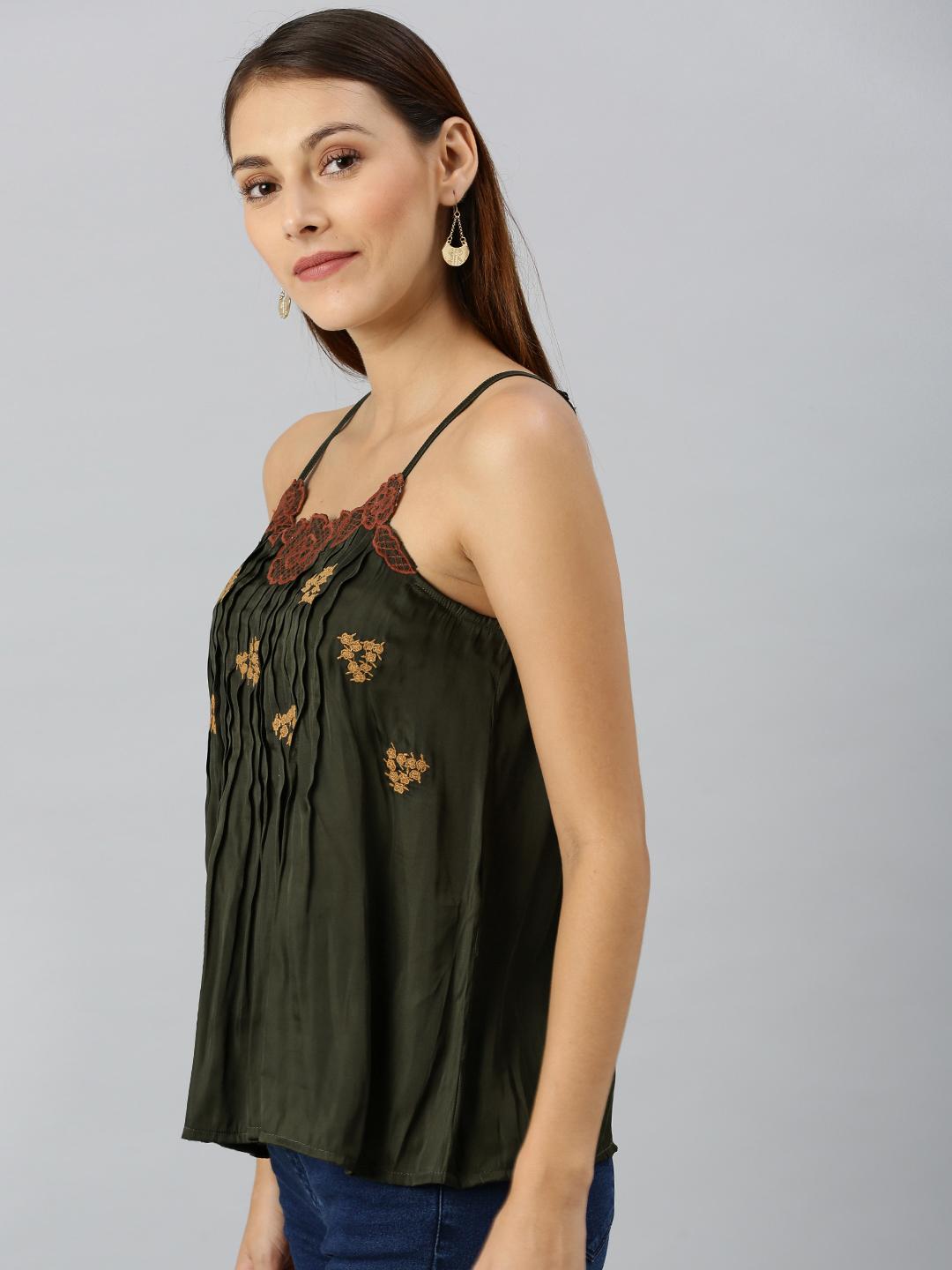 Green Satin Cami