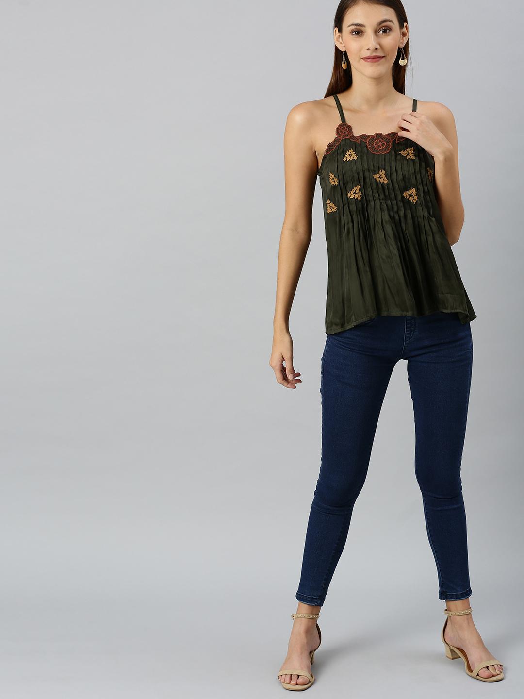 Green Satin Cami